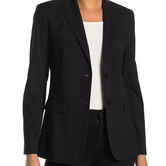 THEORY CLASSIC BLAZER TRAVEL WOOL BLACK SIZE 0
